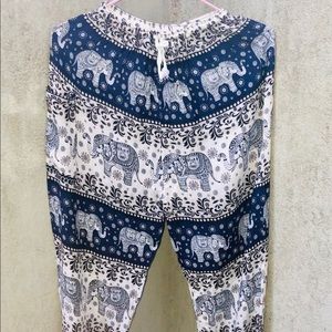 Drawstring Elephant Lightweight Boho/Hippy Pants